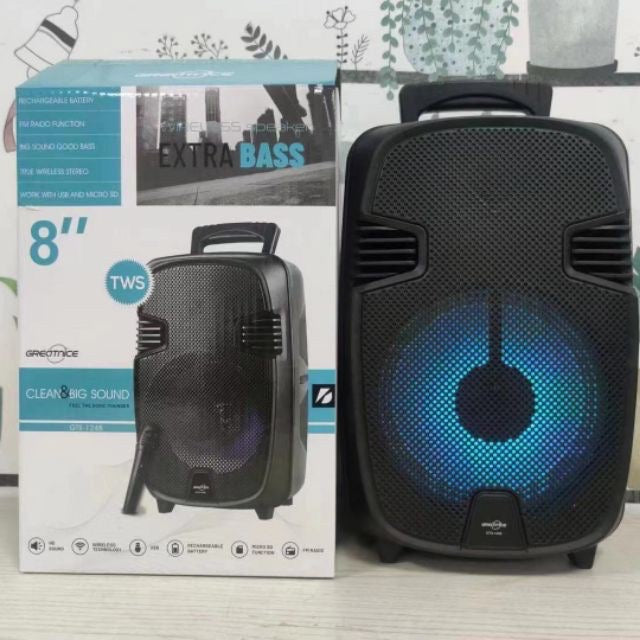 Portable Bass Speaker Bluetooth TF/USB/AUX/led Flashing Lights