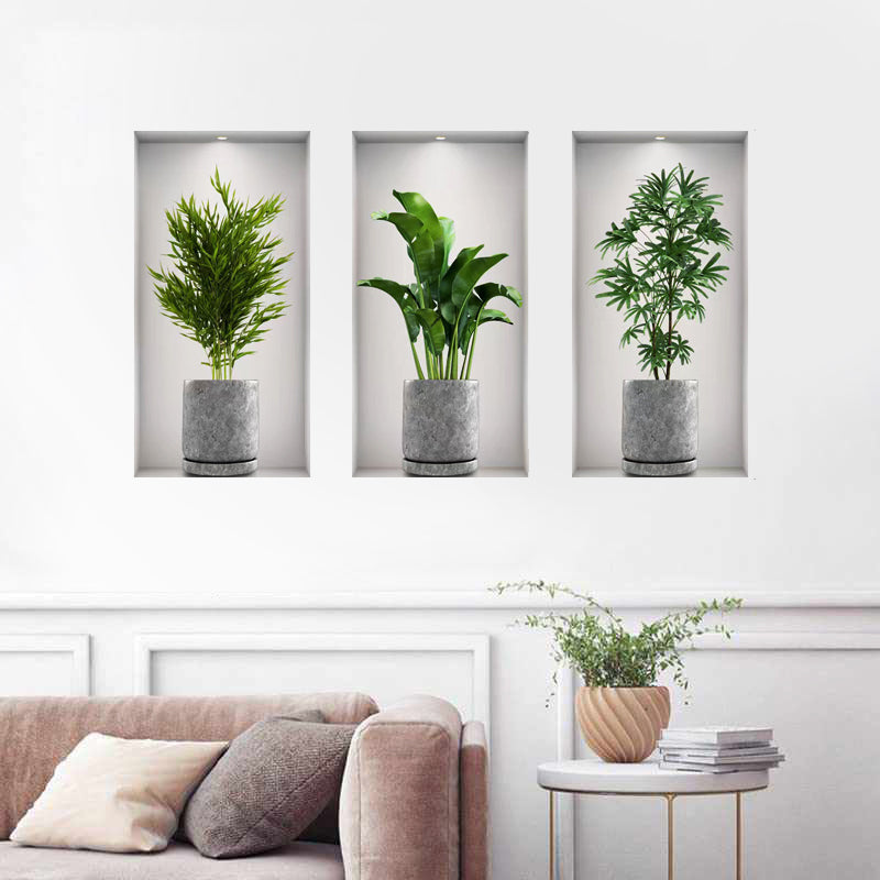 3D Vase Sticker Wall Sticker Home Decoration animals tree bridge baby children bedroom room decor wall stickers removable kids nursery decal Mirror Dear Wall Decoration Stickers wall deco