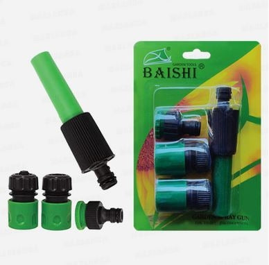 4Pcs Garden Hose Connector Set Adjustable Spray Nozzle Hose Pipe Tap Adapter