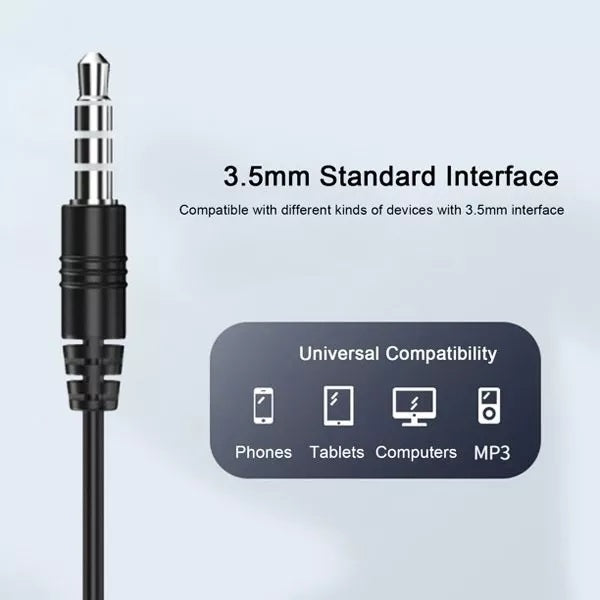 Remax RW-105 Wired Earphone Stereo Sound Earbuds In-Ear Headset for Phone Call Music Headphones with Microphone 3.5mm Plug