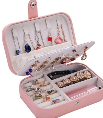 Small Travel Jewelry Storage Box: Portable Necklaces, Earrings & Rings Organizer for Women & Girls