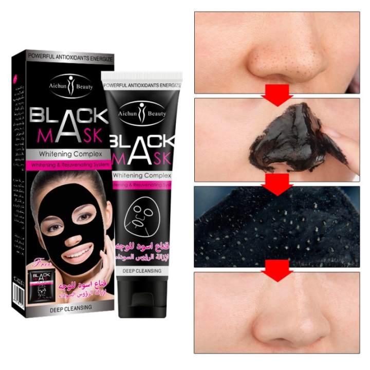 Aichun Beauty Black Mask 120Ml + Free Sachet, Blackhead Facial Peel off & Blackhead Remover