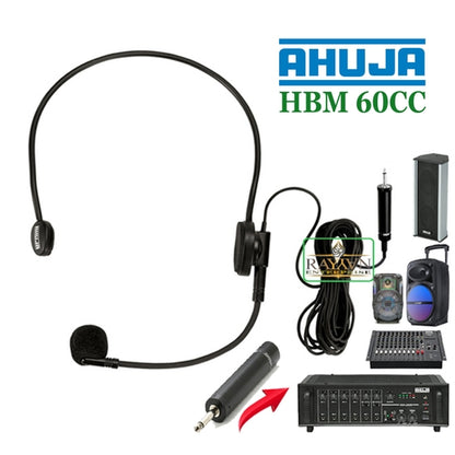 Wireless Mic AHUJA HBM-60CC' Ahuja Head Band Microphone 3.5 Mm Jack for Connecting to Laptop/PC