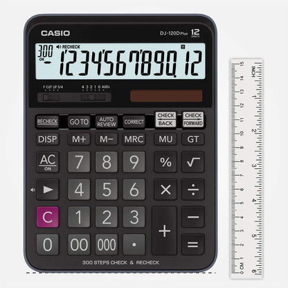 DJ-120D Plus 300 Steps Check and Correct Desktop Calculator with Bigger Screen/Keys (12 Digit)