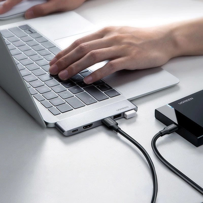 Ugreen USB-C HUB 60559 2x USB-C / USB-C PD (Thunderbolt 3, 100W, 4K 60 Hz, 10 Gbps) / HDMI 4K 30 Hz / 3x USB 3.0 for MacBook Pro / Air