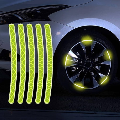 20Pcs Car Tire Rim Reflective Sticker Night Safety Warning Strip Motorcycle Bike Auto Wheel Hub Refl