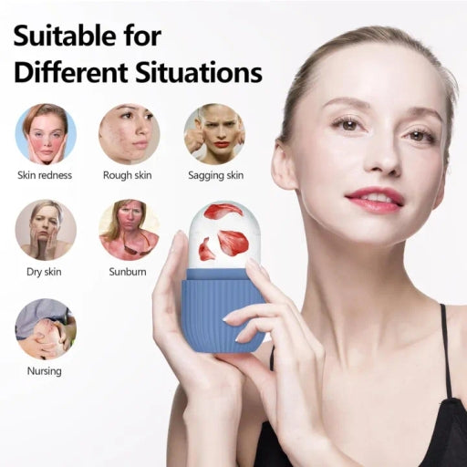 Silicone Ice Facial Roller Ice Holder, Face Ice Mold Skin Care
