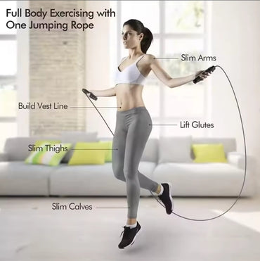 Skipping Rope Tangle-Free with Ball Bearings Rapid Speed Jump Rope Cable and 6” Memory Foam Handles