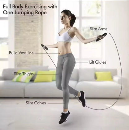Skipping Rope Tangle-Free with Ball Bearings Rapid Speed Jump Rope Cable and 6” Memory Foam Handles