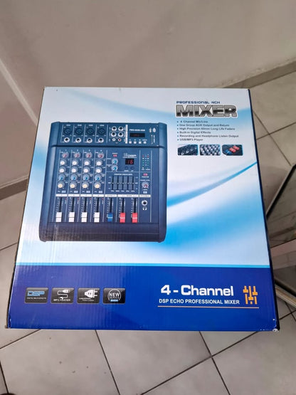 PMX-402D-USB 4 Channel Digtal DJ Audio Mixer | DSP ECHO amplifier Console with 48V Phantom Power