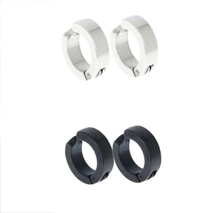 Circle Hoop Non-Piercing Clip-on Earrings Men Stainless Steel Round Earring Ear Cuff Wrap Jewelry