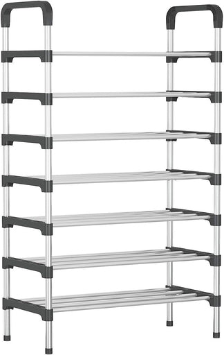 Long Stainless Steel Shoe Rack Shoe Stand Storage Organizer Shoe Cabinet Durable Portable (8 Layer,