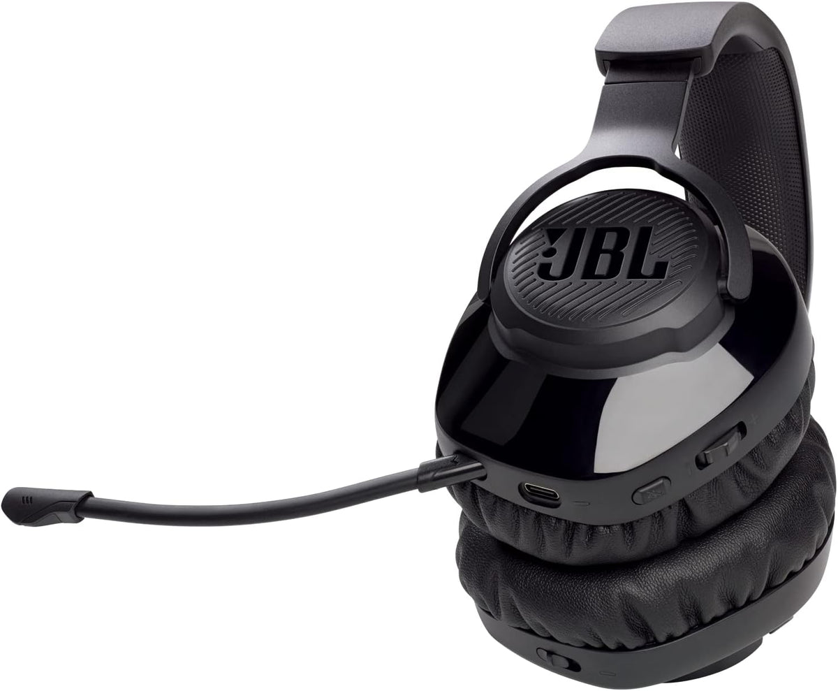JBL Free WFH Wireless, Over Ear Headset with Detachable Voice-Focus Noise Cancelling Mic, Lossless & Low-lag 2.4GHz USB Dongl