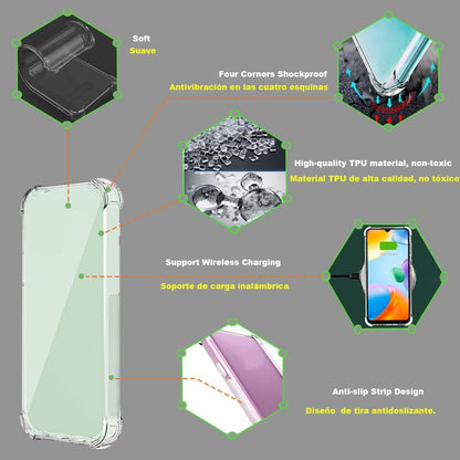 Samsung Galaxy A55 5G / A35 /A25 /A15 Case Clear TPU Four Corners Cover Transparent Soft