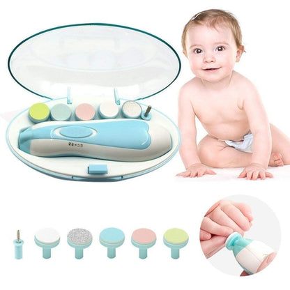 Electric Baby Nail File (Blue with Carry Case and 5 Spare Files) for Newborn Nails
