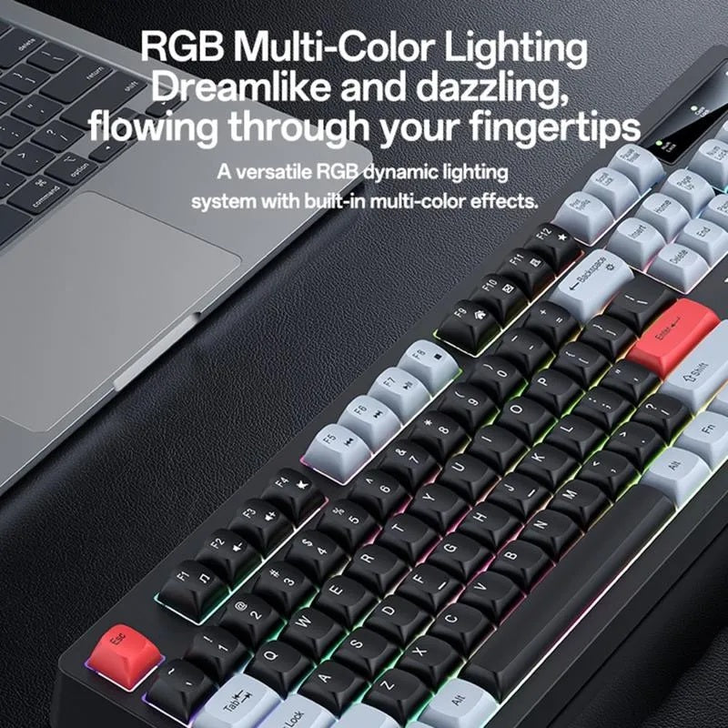 Yesido KB44 Wired Keyboard - 104 Keys RGB Backlit Low-Noise Keyboard - English Layout - QWERTY