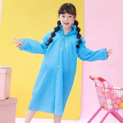 Eva New Fashion Children Raincoat Waterproof Thickened Rain Coat Reusable Transparent Rain Jacket