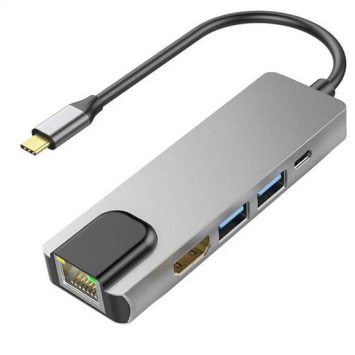 5 In 1 USB Type C Hub Hdmi 4K USB C Hub to Gigabit Ethernet Rj45 Lan Adapter for Thunderbolt 3 USB-C