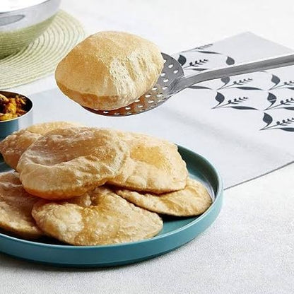 Stainless Steel Skimmer for Frying Puris, 36Cm Oil Strainer, Spoon