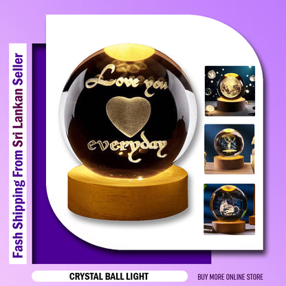 USB Night Light LED Crystal Ball 3D Moon Planet Galaxy Decor for Home Table Lamp Table Lamp Party Toys for Kids Adult Xmas Gifts Crystal Ball Night Light LED Galaxy Children Night Lamp For Bedroom Ambient Light Creative Gift Night Light USB Led Light