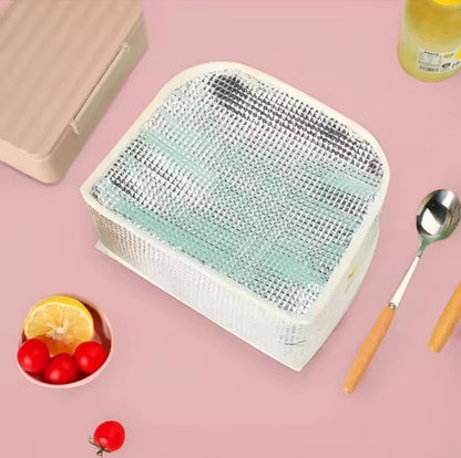 Portable Lunch Box Bag Cute Bento Pack Insulated with 3D Pattern