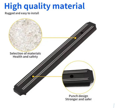 Premium Multipurpose Wall-Mount Magnetic Knife Rack, Sleek Space-Saving Magnetic Holder for Kitchen