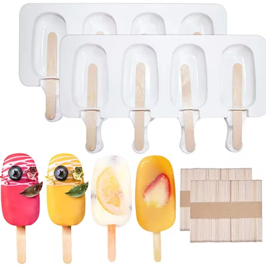 Silicone 3/8 Cavity Ice Cream Molds, Popsicle Mold, Can Reuse, Ice Cream Mold, Easy Disengage
