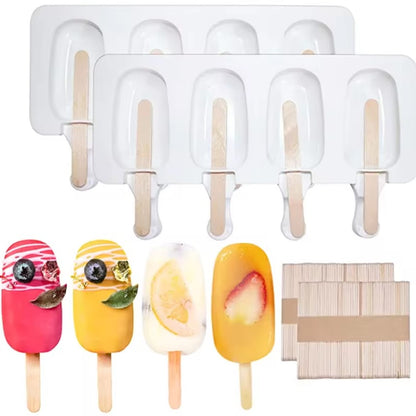 Silicone 3/8 Cavity Ice Cream Molds, Popsicle Mold, Can Reuse, Ice Cream Mold, Easy Disengage