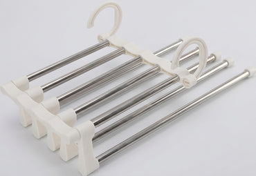 Stainless Steel Foldable Multi-Layer Pants Hanger for Trousers, Ties & Scarves