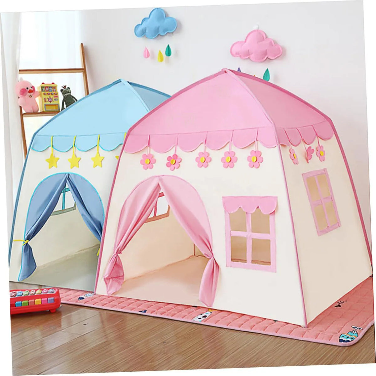 Portable Children's Folding Play Tent | Cute Wigwam & Princess Castle Decor