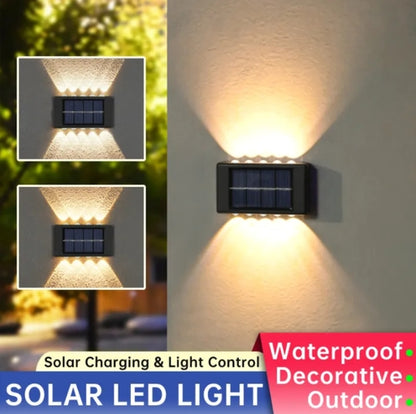 2PCS 6 LED Solar Wall Lights – Waterproof Outdoor up & Down Garden, Fence & Stair Lamps