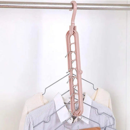 5Pcs Magic Wardrobe Space Saver Folding Hangers Anti-Slip Clothes Hanger Set
