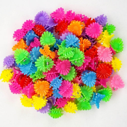 Girls Mini Hair Clips Colorful Flower Hair Pins Plastic,Hair Band,Kids Hair Decoration