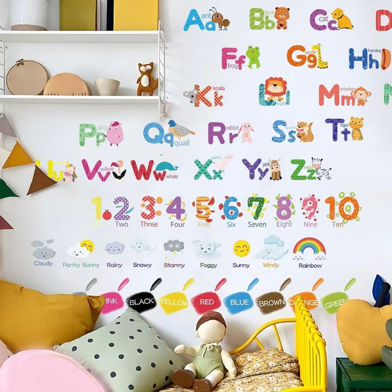 English Alphabet Kids Education Home Decor Wall Stickers For Kids Room Home Decoration Cartoon baby children cartoon bedroom room decor wall stickers removable kids nursery decal sticker Wall Decoration Stickers wall decor