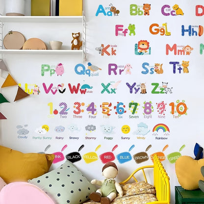 English Alphabet Kids Education Home Decor Wall Stickers For Kids Room Home Decoration Cartoon baby children cartoon bedroom room decor wall stickers removable kids nursery decal sticker Wall Decoration Stickers wall decor