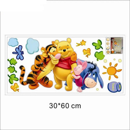 Winnie The Pooh With Friends Wall Stickers For Kids Room Home Decoration Cartoon Bear Pig baby children cartoon bedroom room decor wall stickers removable kids nursery decal sticker Wall Decoration Stickers wall deco