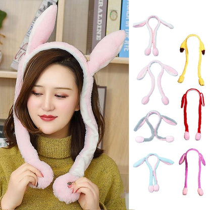 Rabbit Ear Moving Jumping Hat Hat for Women Girls Party Hat Cartoon Kawaii Plush Cap Children Adult