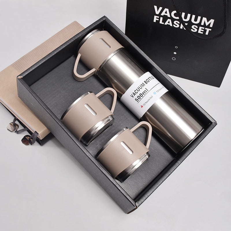 Vacuum Flask 500Ml Stainless Steel 3 Cup with Gift Box New Arrivals