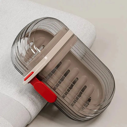 Travel Soap Case Portable Bar Soap Holder with Bath Brush for Traveling Made of Durable Plastic