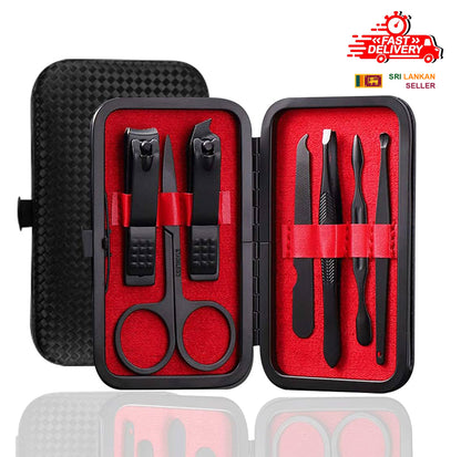 Manicure 7 - 1 Kit Stainless Steel Pedicure Kit Nail Grooming Kit Travel Case Set Nail Care Cutter Trimmer Professional Pedicure Kit Nail Scissors Grooming Kit With Leather Travel Case