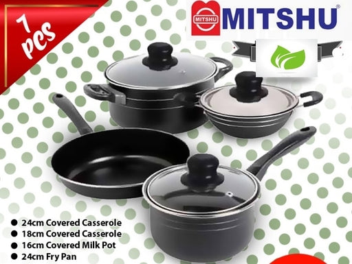 Mitshu 7-Piece Non-Stick Cookware Set – Durable & Scratch-Resistant Kitchen Essentials