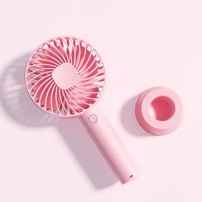 Strong Wind Personal Mini Fan USB Rechargeable Handheld Desk Fan with Base