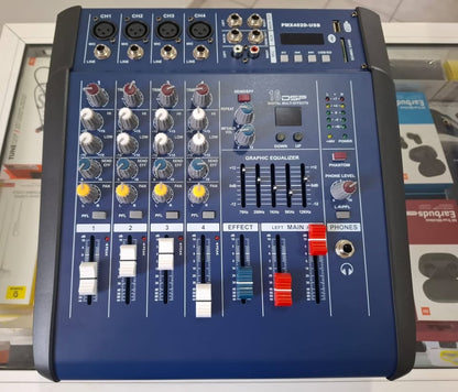 PMX-402D-USB 4 Channel Digtal DJ Audio Mixer | DSP ECHO amplifier Console with 48V Phantom Power