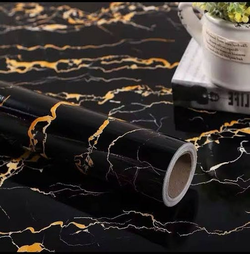 60Cm Kitchen Oil Sticker Self-Adhesive Marble Pattern Waterproof Cabinet Stove Countertop Wallpaper