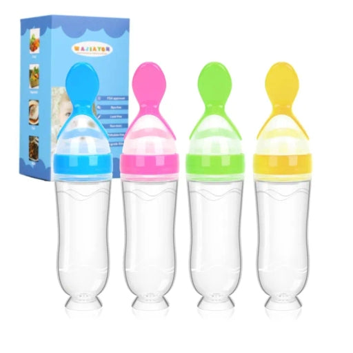 Squeeze Feeding Spoons Baby Feeder Bottle