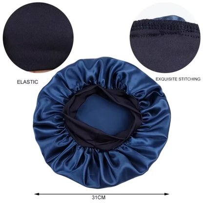 Luxurious Satin Sleep Cap for Women - Wide Elastic Band, Gentle on Hair, Perfect for Nighttime Wear