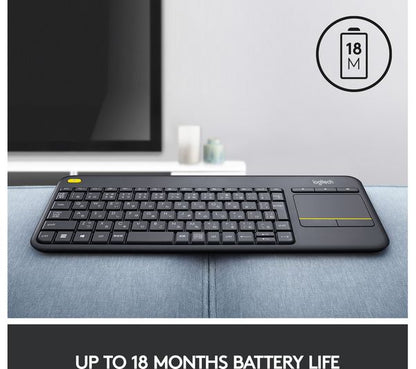 LOGITECH K400 Plus Wireless Keyboard With Touch Pad - 100% Authentic