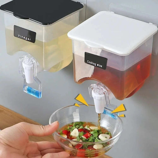 Wall Mounted Oil Dispenser Transparent Liquid Seasoning Tank