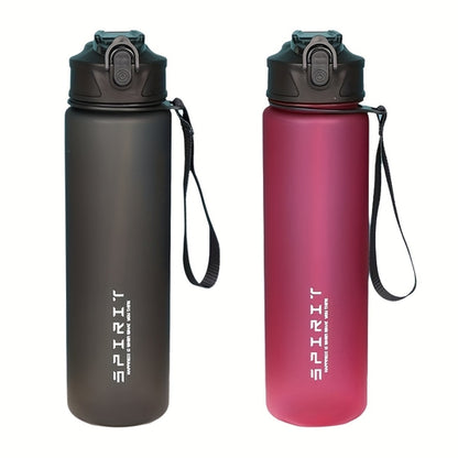 Grinkwell 26Oz Frosted Sports Water Bottle – Leakproof BPA-Free Bottle with Silicone Straw