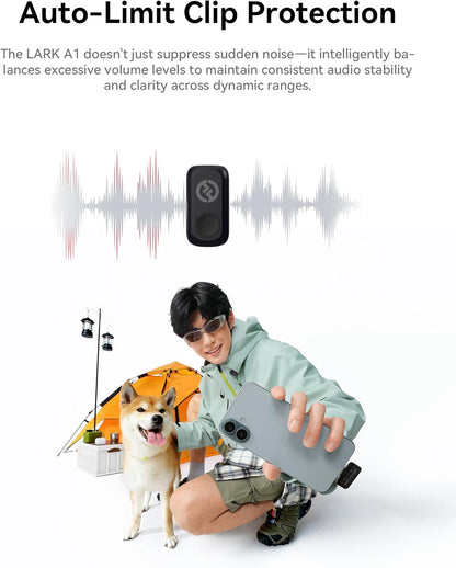 Hollyland Lark A1 Wireless Mic for iPh 17 Android 48kHz/24-bit 3Level Noise Cancel(2TX + USB-C RX)